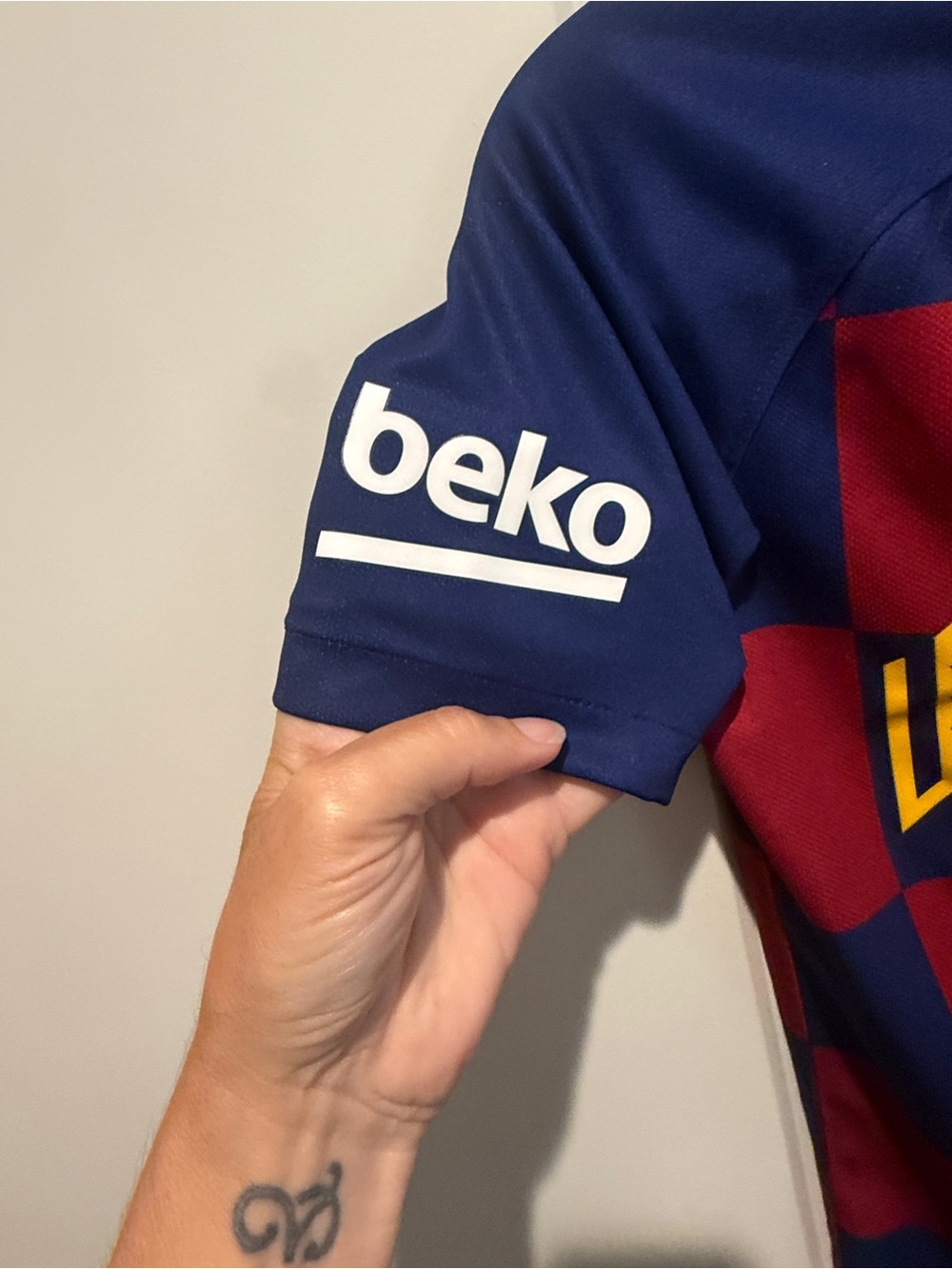 Nike Kids FC Barcelona Checkerboard Soccer Jersey - Red & Blue - Picture 7 of 8